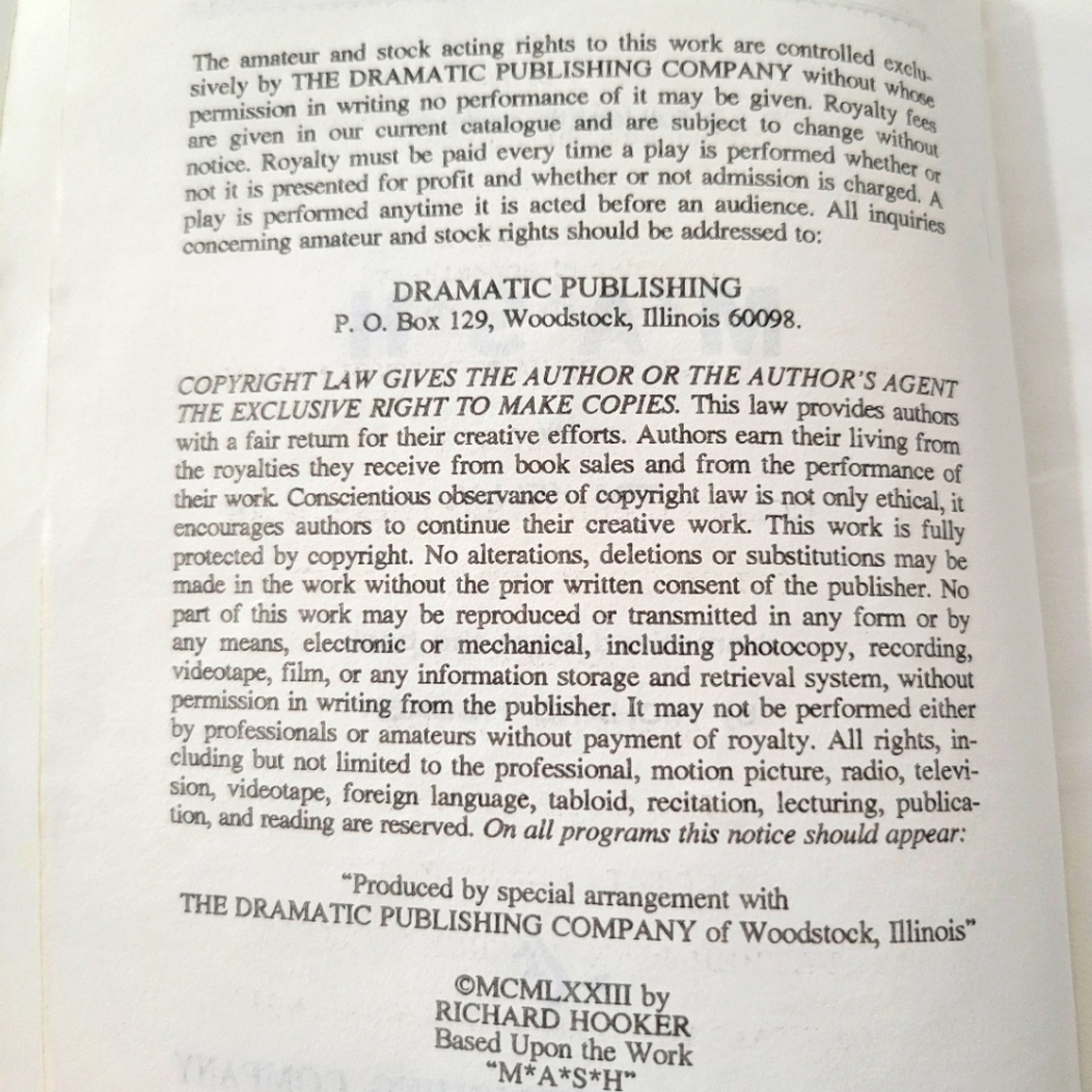 Play Script/M*A*S*H by Tim Kelly 1973 - Picture 3 of 7